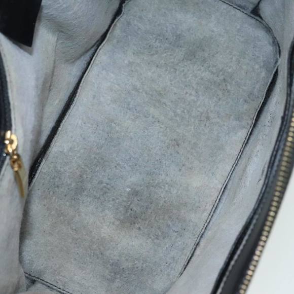 CELINE Macadam Canvas Hand Bag PVC Leather Black Gold Auth 91011 - Picture 10 of 16